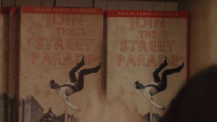 Philip Lewis Friedman’s Join The Street Parade, in outlined Gill Sans caps.