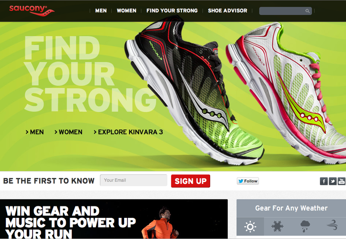 Saucony.com Website 2