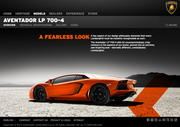 Lamborghini.com Website 2
