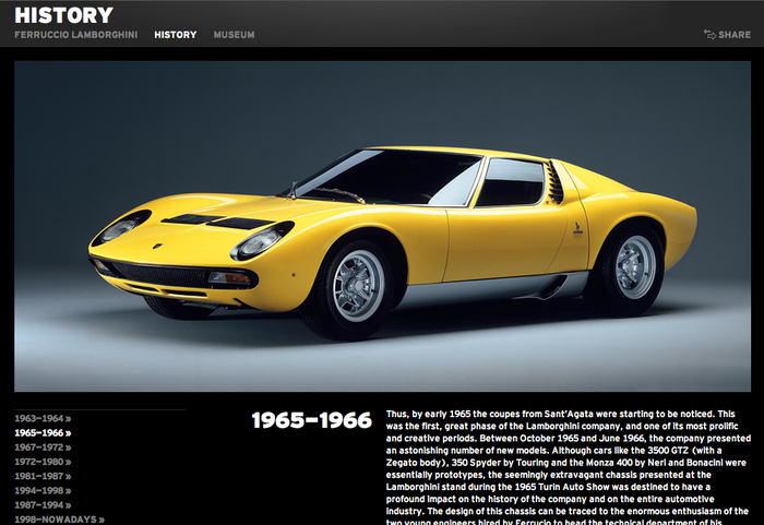 Lamborghini.com Website - Fonts In Use