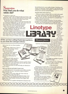 Linotype Library ad in <cite>U&lc</cite>, 1992