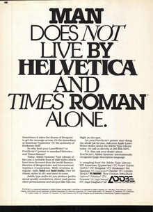 Adobe ad in <cite>U&lc</cite>, 1987