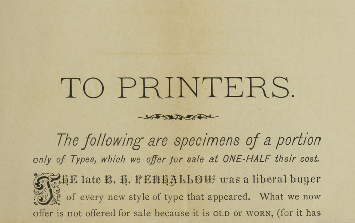 Specimens of Book and Job Types for Sale by the Penhallow Printing Company 2