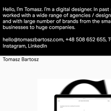 Tomasz Bartosz portfolio website