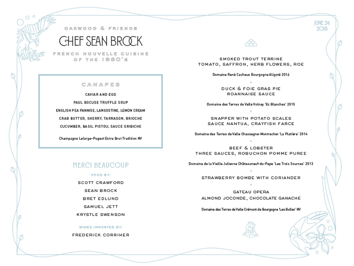 Chef Sean Brock Guest Menu 3