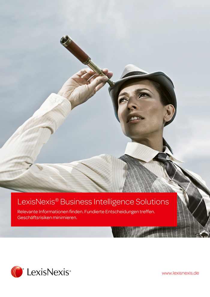 Cover of a corporate brochure, LexisNexis Germany.