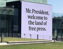 “The Land of Free Press” – Trump-Putin meeting campaign by <cite>Helsingin Sanomat</cite>