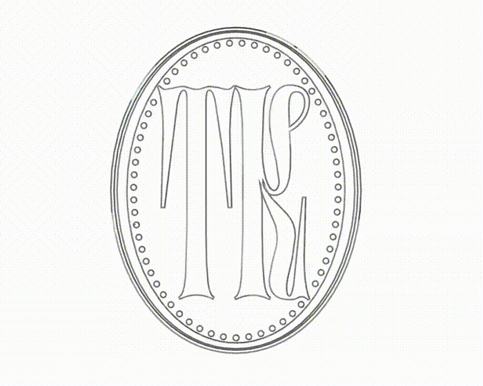 Animated monogram with a customized K.
