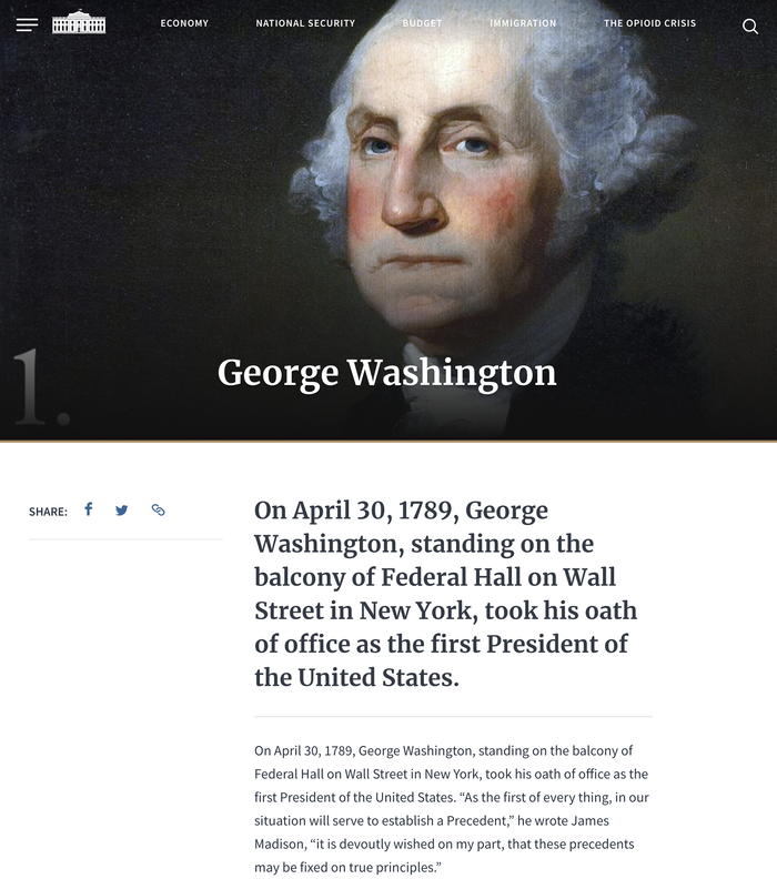 WhiteHouse.gov website (2018) 2