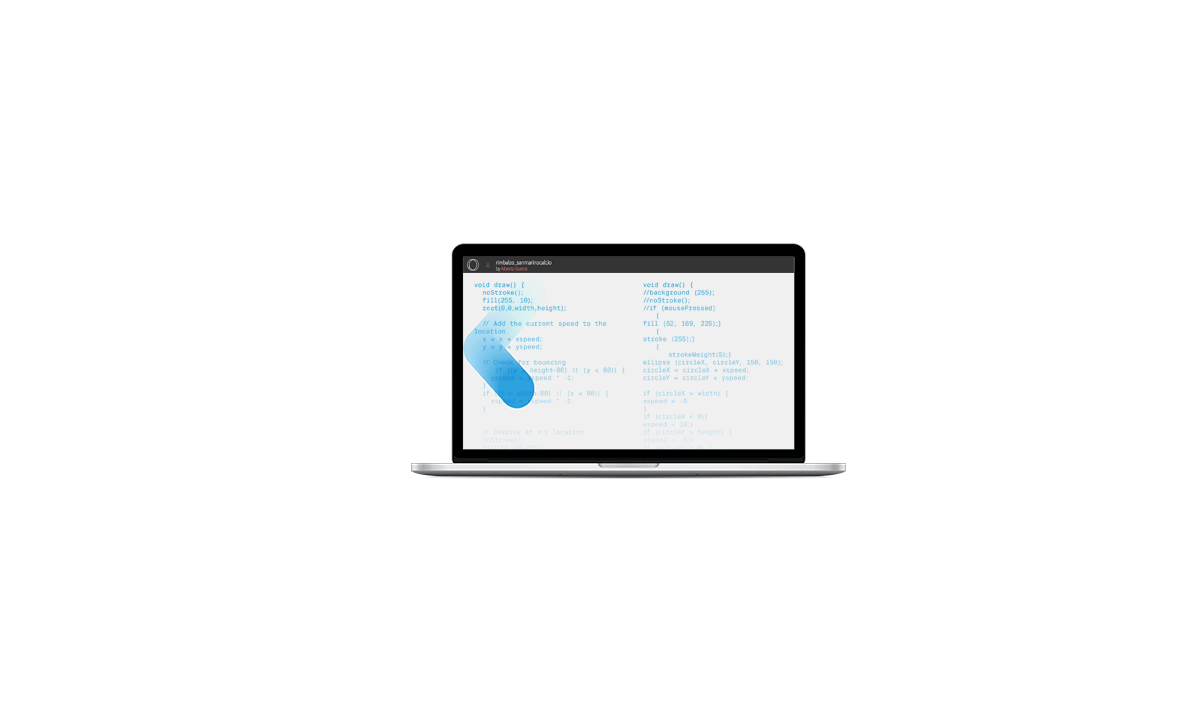 Animation and code in Processing, Suisse Mono in use here.