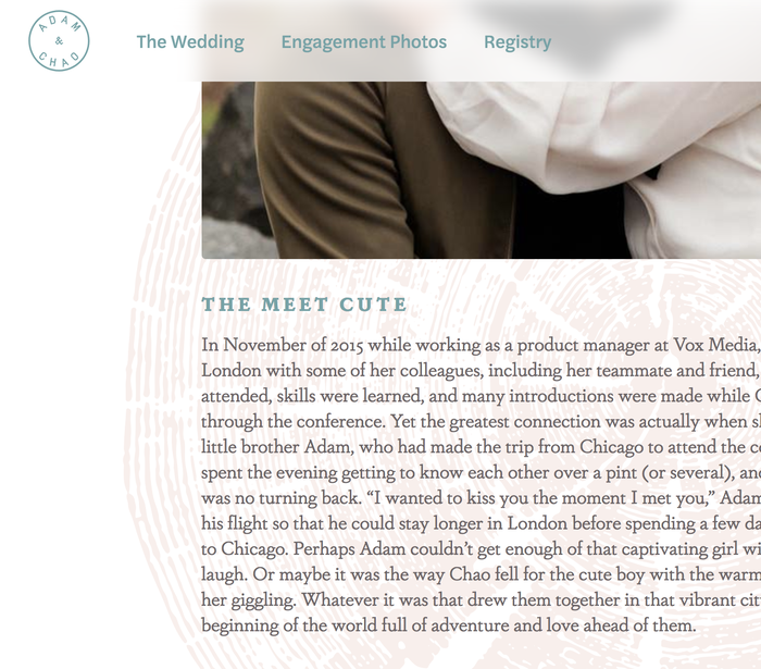 Adam & Chao’s wedding website 2