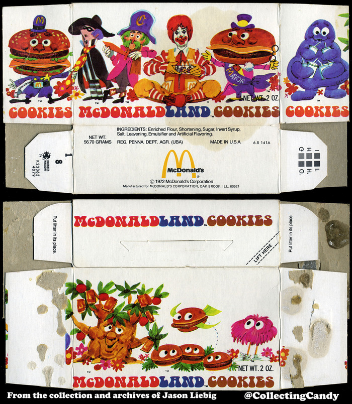 Flattened cookie box, 1972