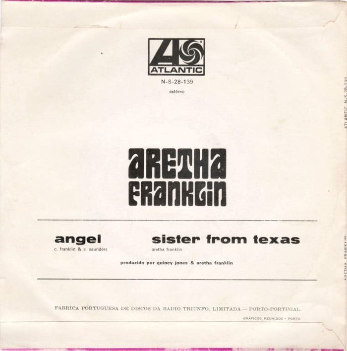 Aretha Franklin – “Angel” Portuguese single cover 2