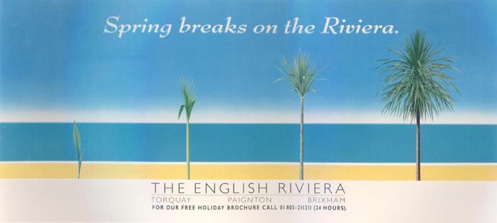 Spring Breaks, 1992. From a series of seasonal ads featuring Bernhard Modern Bold Italic (ATF, 1938).