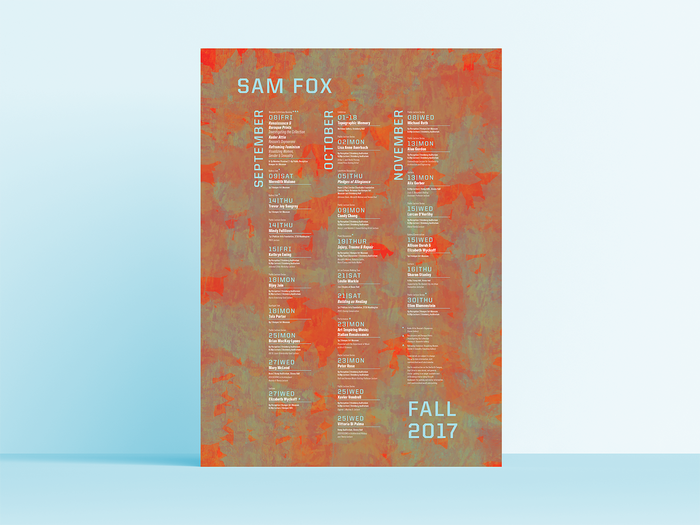 Sam Fox fall events calendar 1