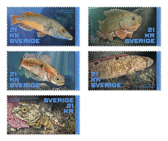 Fish in the Nordic Countries stamps 1