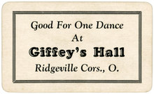Ticket Good for One Dance, Giffey’s Hall