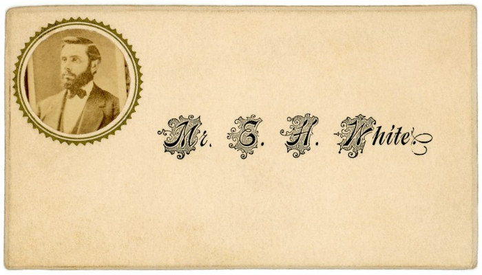 Mr. E. H. White, calling card with photograph