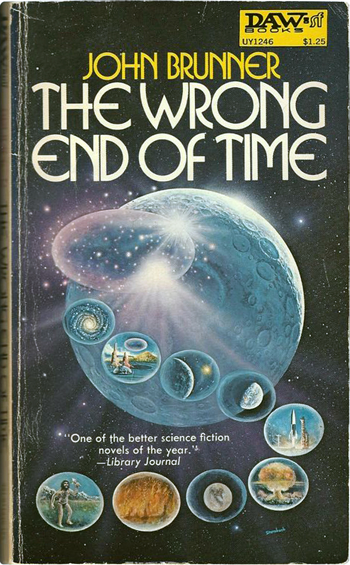 Cover of a reprint (from 1981?), with cover art by Rick Sternbach. The typeface is Tom Carnase’s ITC Busorama (1970).