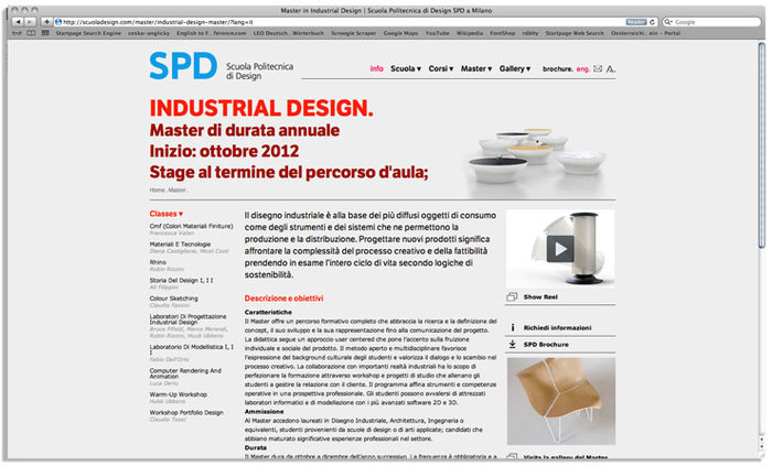 Scuola Politecnica di Design website 2