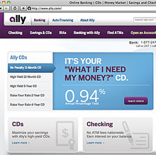 Ally Bank website