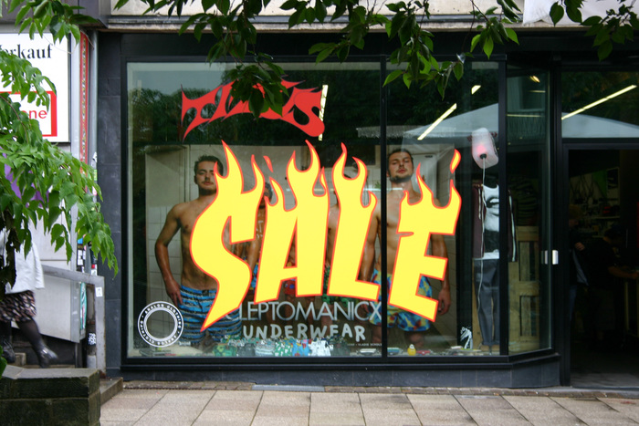 “Sale” window display at Titus, Kassel