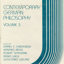 <cite>Contemporary German Philosophy<cite>