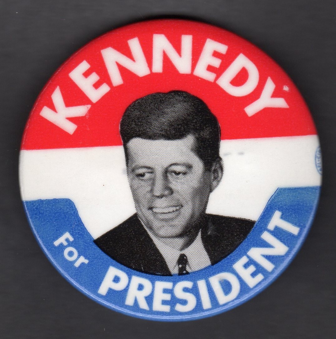 John F. Kennedy 1960 presidential campaign buttons - Fonts In Use