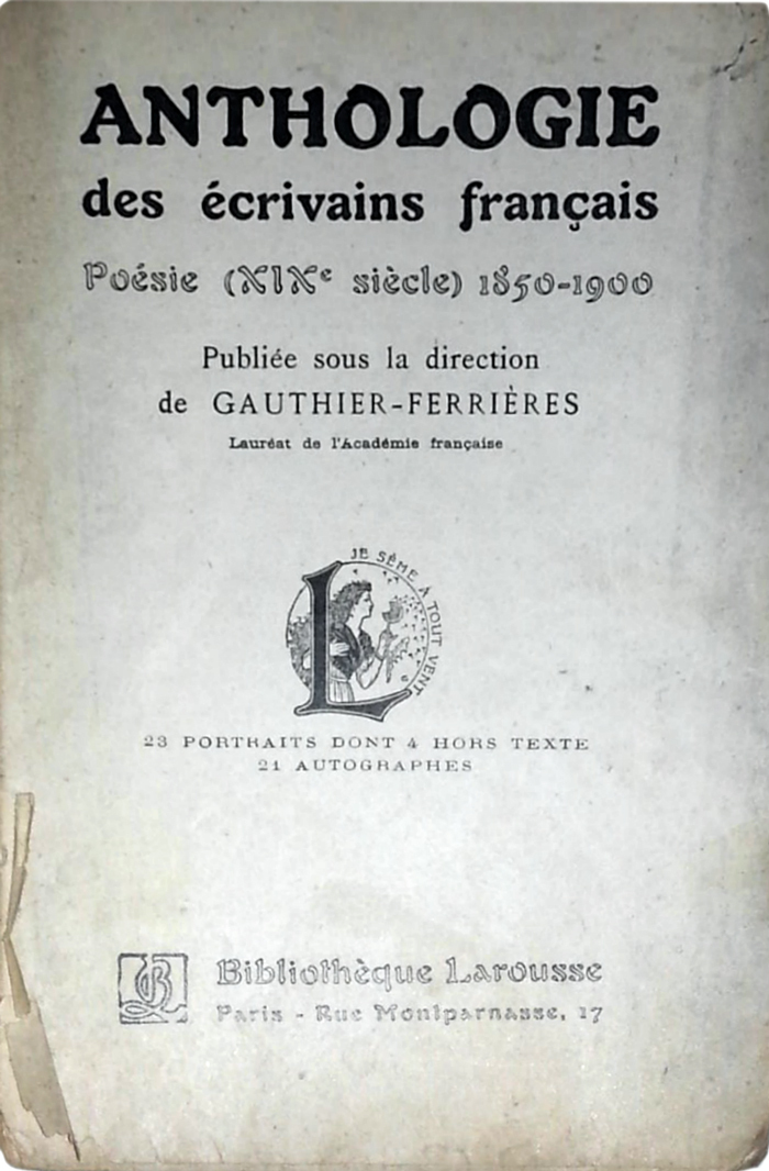 Poésie (XIXe siècle). Title page.