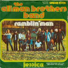 The Allman Brothers Band – “Ramblin’ Man” / “Jessica” German single cover