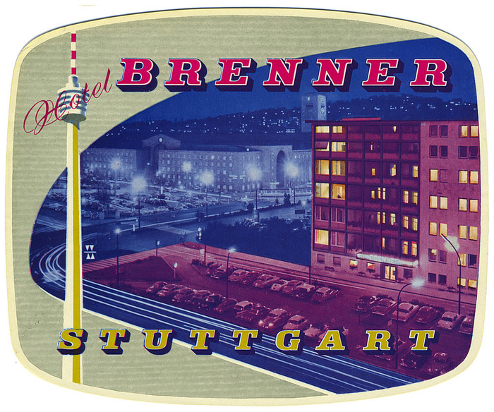 Hotel Brenner Stuttgart luggage label