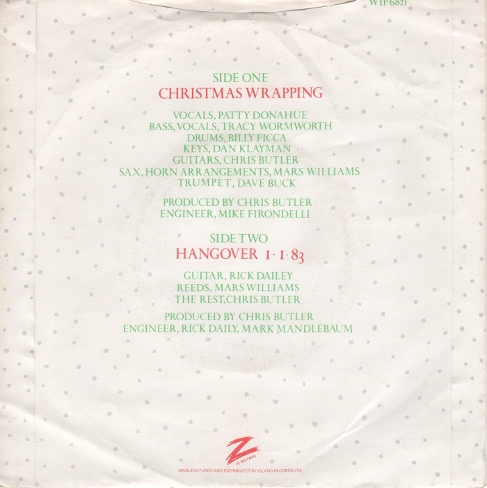 “Christmas Wrapping” / “Hangover 1/1/83” – The Waitresses 2