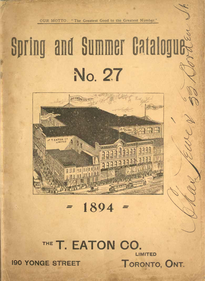 Eaton’s Spring and Summer Catalogue No. 27 1