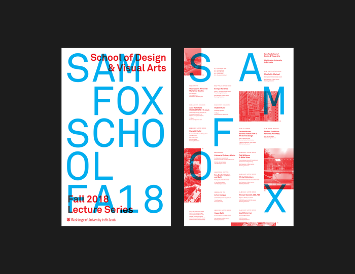 Fall 2018 lecture series poster, Sam Fox School of Design & Visual Arts 2