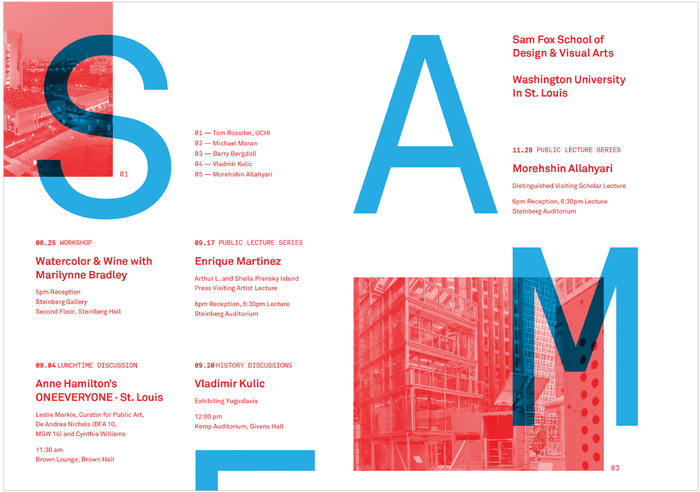 Fall 2018 lecture series poster, Sam Fox School of Design & Visual Arts 1