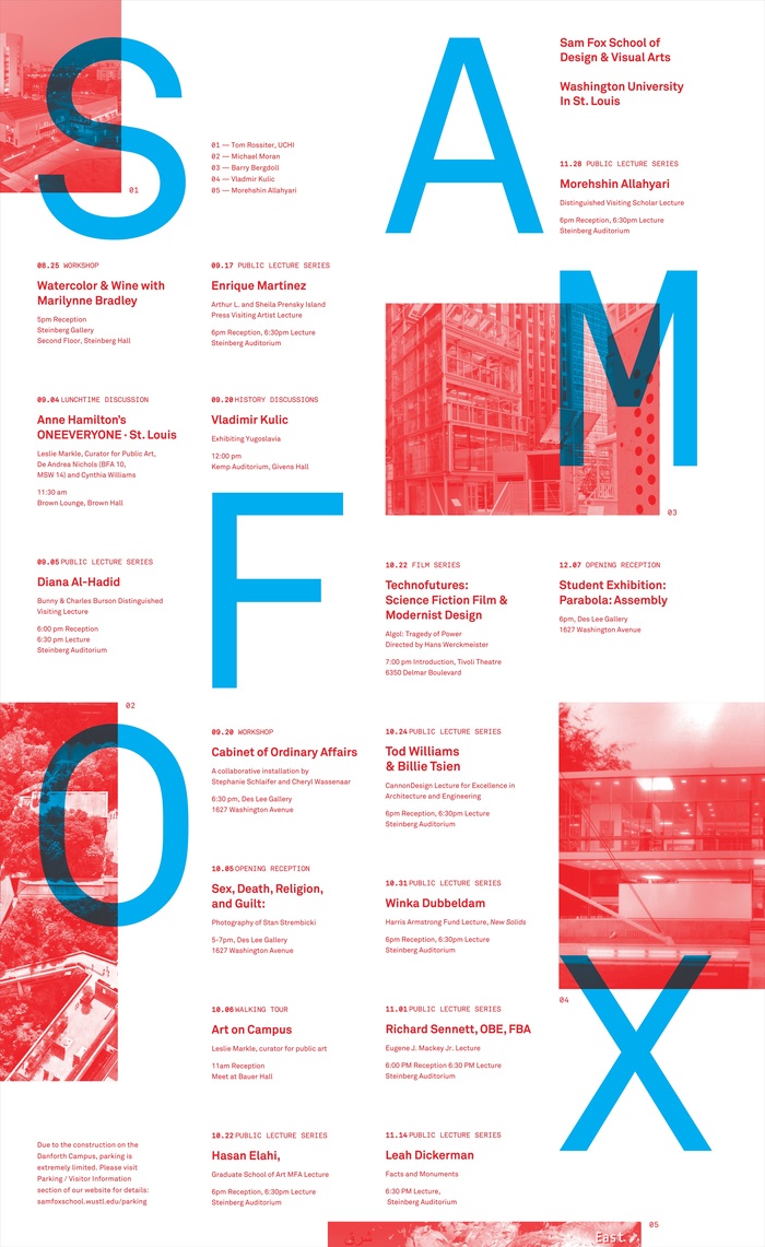 Fall 2018 lecture series poster, Sam Fox School of Design & Visual Arts 4