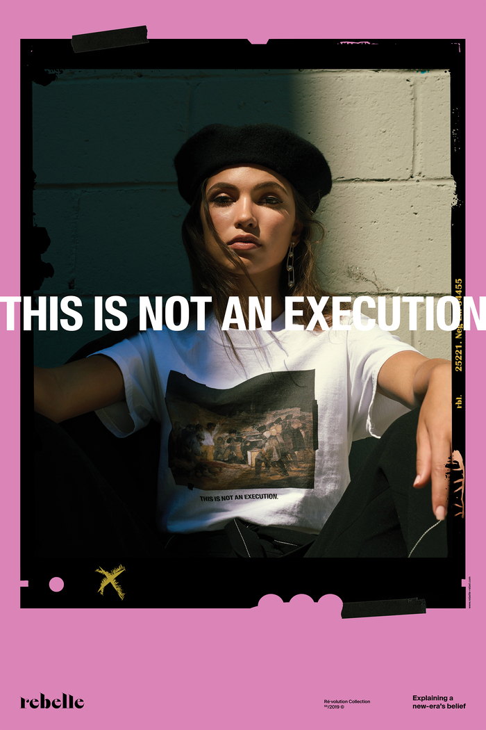 Rebelle also inspires, presenting its own attitude and raising specific social topics through indirect communication like using subtexts conveyed by paralanguage. This can be largely found in Rebelle’s “Ré•volution” campaign posters, such as “This Is Not a Rebellion” and “This Is Not an Execution”.