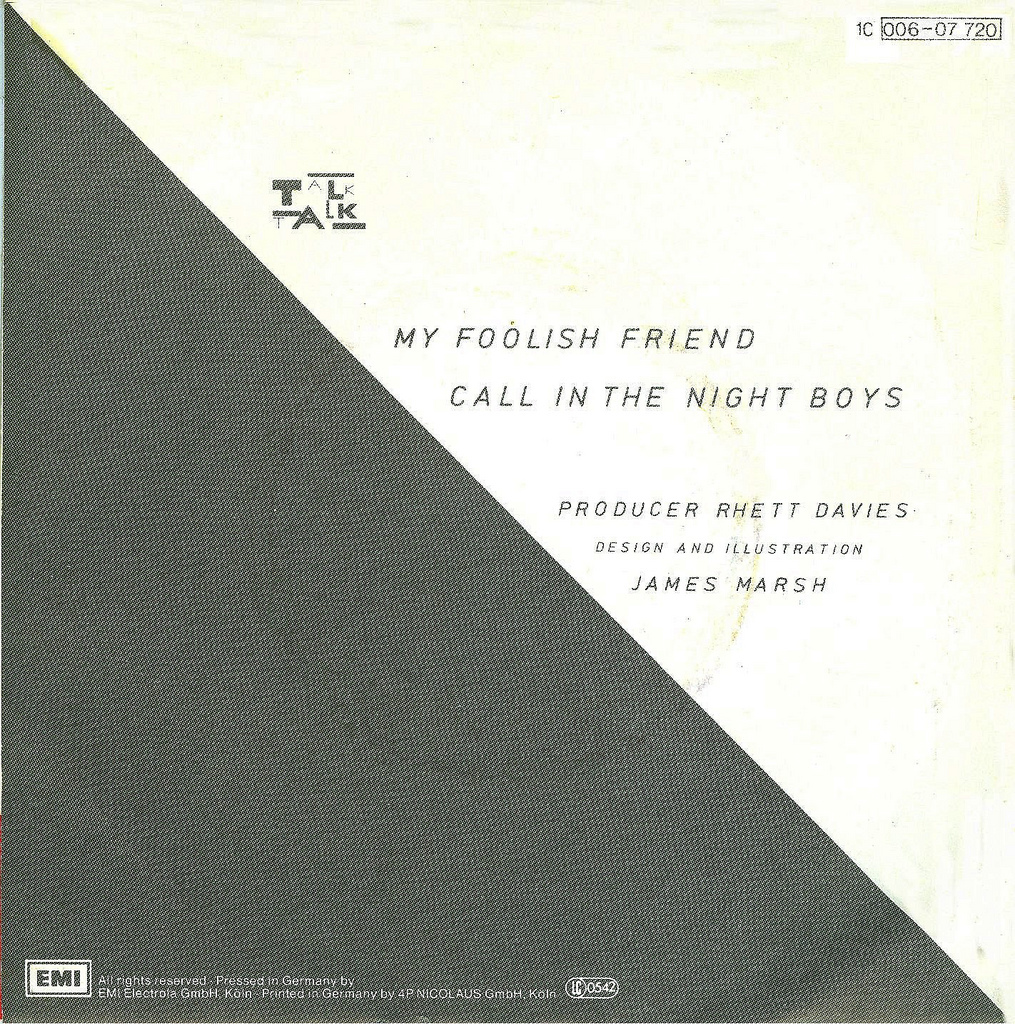 Talk Talk My Foolish Friend Single Cover Fonts In Use