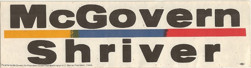 4841 1972 McGovern Eagleton Campaign Bumper Sticker ~ Never Distributed! 