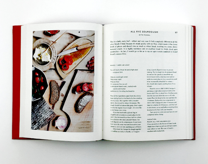 Recipe spread. The text typeface is .