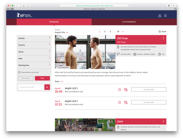 Berlinale visitor website (2018) 1