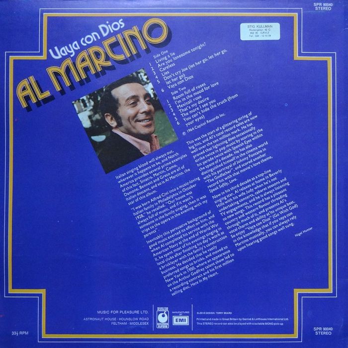 Al Martino – Vaya Con Dios album art 2