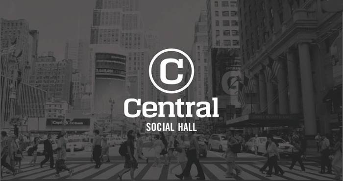 Central Social Hall logo and sign 1
