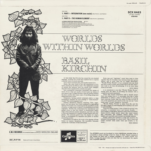 Basil Kirchin – Worlds Within Worlds album art 2