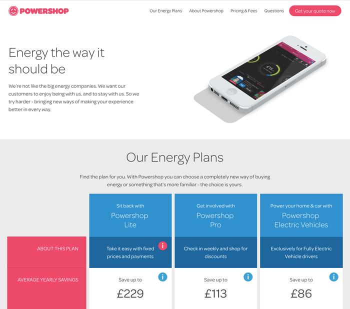 The website of Powershop UK uses Omnes in several weights and for everything from headlines to body copy and menus.