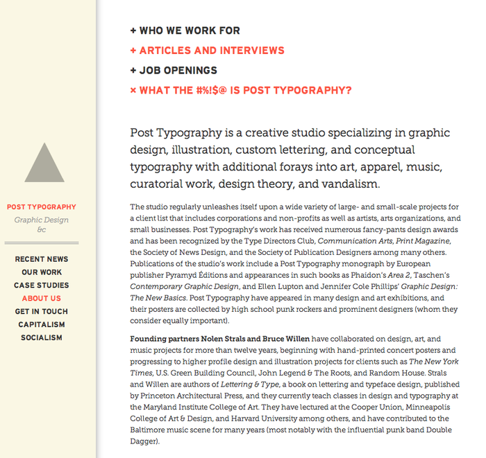 Post Typography website 1