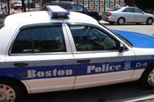Classic Boston Police logo and cruiser