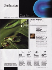 <cite>Smithsonian</cite> magazine table of contents (1989 &amp; 2013)