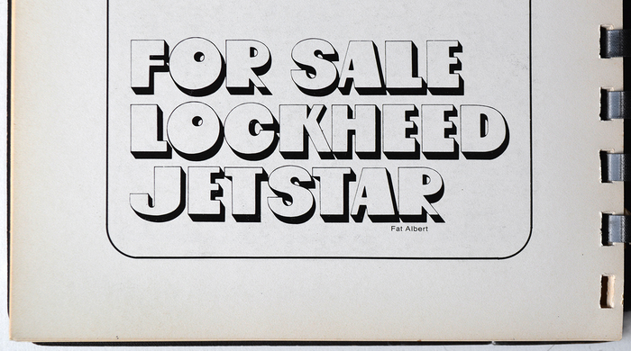 Fat Albert, a – probably unauthorized – phototype adaptation of OP-Letter, as shown in The Complete Lettergraphics Library. Culver City: Lettergraphics International Ltd., 1976.