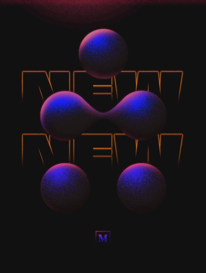  Black 25 (Sharp Type, 2017) with glowing outline effect for The New New, the November 2018 issue of Medium’s monthly digital magazine.